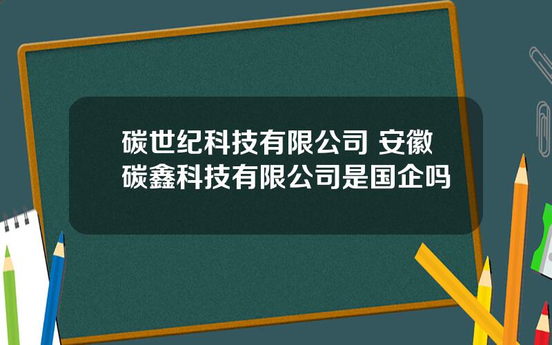 碳世纪科技有限公司 安徽碳鑫科技有限公司是国企吗